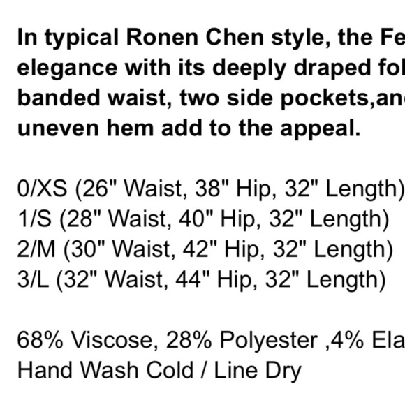 Ronen Chen Black Lagenlook Midi Skirt size 2/M - Picture 13 of 13